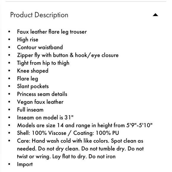 NWT ELOQUII Plus Size Faux Leather Flare Leg Trouser - Picture 5 of 6